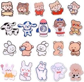 img 4 attached to 📌 LZYMSZ 20 PCS Cartoon Acrylic Brooch Pins Set - Cute Aesthetic Lapel Badges Pins with 20 Unique Styles - Pattern Sheep, Dog, Rabbit, Bear, and Girl - Ideal for DIY Clothing, Bags, Jackets, Hats, and Backpacks