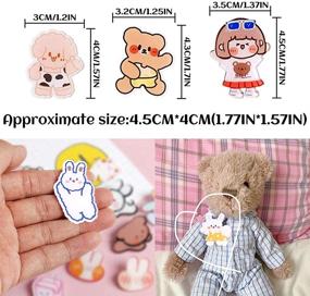 img 3 attached to 📌 LZYMSZ 20 PCS Cartoon Acrylic Brooch Pins Set - Cute Aesthetic Lapel Badges Pins with 20 Unique Styles - Pattern Sheep, Dog, Rabbit, Bear, and Girl - Ideal for DIY Clothing, Bags, Jackets, Hats, and Backpacks