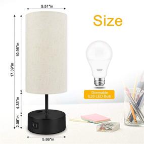 img 1 attached to Modern Touch Control Table Lamp with USB Port, Outlet, and 💡 Dimmable LED Bulbs – Perfect for Bedroom, Living Room, Study, and More!