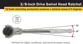 img 1 attached to 🔧 Титан 11076: Ратчет с поворотной головкой 72 зубца, привод 3/8 дюйма x 8-3/4 дюйма - Всеобъемлющий инструмент для точной и эффективной работы