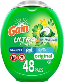 img 4 attached to 🌪️ Powerful Gain Ultra Flings: Liquid Laundry Detergent Pacs for Large Loads - Original Scent (48 Count)