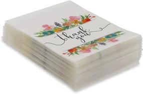 img 1 attached to Floral Thank You Party Favor Bags for Candy and Cookies - Pack of 250 (4 x 4 inches)