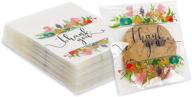 floral thank you party favor bags for candy and cookies - pack of 250 (4 x 4 inches) logo