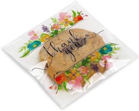 img 2 attached to Floral Thank You Party Favor Bags for Candy and Cookies - Pack of 250 (4 x 4 inches)