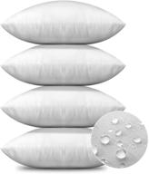 🛋️ otostar premium 18x18 inch waterproof pillow inserts - pack of 4 square throw pillow stuffers for outdoor decor, bed, couch, sofa, sham cushion - white set of 4 logo