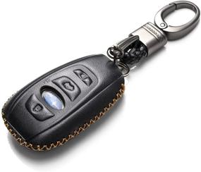 img 3 attached to 🔑 Protective Leather Keyless Remote Cover for Subaru Forester, Impreza, and More (Black)