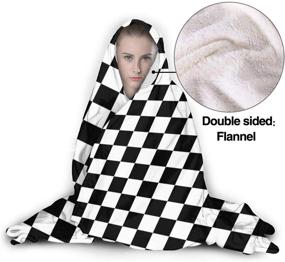 img 1 attached to Checkered Hoodie Blanket Wearable Blankets Bedding
