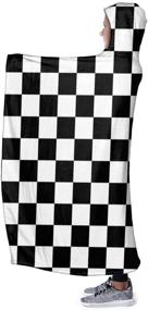 img 3 attached to Checkered Hoodie Blanket Wearable Blankets Bedding