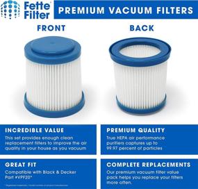 img 2 attached to 🔍 Fette Filter - Pleated Vacuum Filter: Compatible with Black + Decker SMARTECH 2-in-1 Cordless Lithium Stick Vacuums. Comparable to Part # VPF20 (Pack of 6)