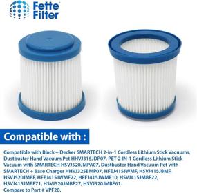 img 1 attached to 🔍 Fette Filter - Pleated Vacuum Filter: Compatible with Black + Decker SMARTECH 2-in-1 Cordless Lithium Stick Vacuums. Comparable to Part # VPF20 (Pack of 6)