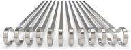 🔪 master cook 12-inch flat kabob skewers – stainless steel bbq set for grilling, reusable sticks (silver) logo