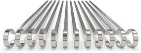 img 4 attached to 🔪 MASTER COOK 12-Inch Flat Kabob Skewers – Stainless Steel BBQ Set for Grilling, Reusable Sticks (Silver)