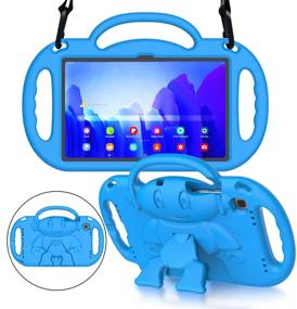 img 4 attached to 🔵 MENZO Samsung Galaxy Tab A7 10.4-inch Kids Case 2020 - Blue | Shockproof Shoulder Strap Handle Stand Case for Samsung Galaxy Tab A7 10.4” (SM-T500/T505/T507)