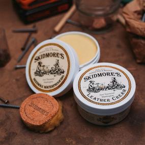 img 2 attached to 🤠 Skidmore's Cowboy Edition Leather Care Gift Set: Premium Leather Cream and Beeswax Waterproofing Kit, Applicator Included, Naturally Non-Toxic Formula, Made in the USA