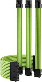 img 4 attached to Funtin Custom Mod Sleeved Cable: Green PC Power Supply Extension Kit – 18AWG 🔋 24PIN ATX / 8(4+4) PIN EPS / 8(6+2) PIN PCI-E PSU Cable with Combs (30CM)
