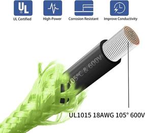 img 3 attached to Funtin Custom Mod Sleeved Cable: Green PC Power Supply Extension Kit – 18AWG 🔋 24PIN ATX / 8(4+4) PIN EPS / 8(6+2) PIN PCI-E PSU Cable with Combs (30CM)