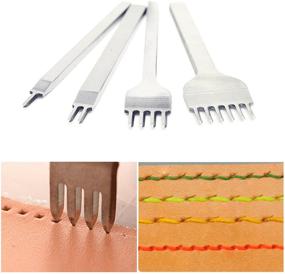 img 4 attached to Leather Craft Tool Hole Punches 1+2+4+6 Prong Lacing Stitching Punch, Craft Kits - 4mm