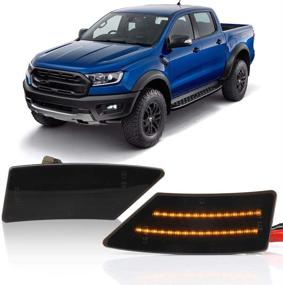 img 4 attached to 🚗 Повысьте стиль своего Ford Ranger с передним бампером со светодиодным маячком цвета янтаря и дымчатой линзой - идеально подходит для моделей пикапов Lariat XL XLT 2019-2021 - в комплекте включены последовательные поворотные сигналы на крыльях!