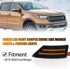 img 3 attached to 🚗 Повысьте стиль своего Ford Ranger с передним бампером со светодиодным маячком цвета янтаря и дымчатой линзой - идеально подходит для моделей пикапов Lariat XL XLT 2019-2021 - в комплекте включены последовательные поворотные сигналы на крыльях!