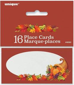 img 1 attached to 🍁 Charming Fall Harvest Thanksgiving Place Cards, Pack of 16 for Elegant Table Settings