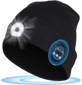 img 4 attached to 🎧 Bluetooth Beanie Hat with LED Light and Headphones - Ideal Stocking Stuffers for Men and Women, Perfect Christmas, Birthday, and Thanksgiving Gifts for Running, Hunting, Fishing