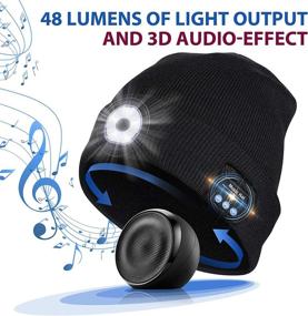 img 1 attached to 🎧 Bluetooth Beanie Hat with LED Light and Headphones - Ideal Stocking Stuffers for Men and Women, Perfect Christmas, Birthday, and Thanksgiving Gifts for Running, Hunting, Fishing