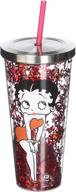 glitter cup with straw featuring betty boop by spoontiques logo