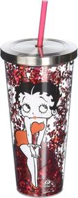 img 2 attached to Glitter Cup with Straw featuring Betty Boop by Spoontiques