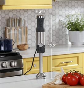 img 3 attached to 🥤 GE Immersion Blender: Handheld Blender for Shakes, Smoothies, Baby Food, Soups & More with 2-Speed Functionality, Easy-to-Clean Kitchen Essentials - 500 Watts, Stainless Steel