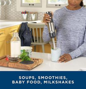 img 1 attached to 🥤 GE Immersion Blender: Handheld Blender for Shakes, Smoothies, Baby Food, Soups & More with 2-Speed Functionality, Easy-to-Clean Kitchen Essentials - 500 Watts, Stainless Steel