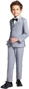 img 4 attached to Formal Wedding Toddler Plaid Tuxedo Boys' Clothing