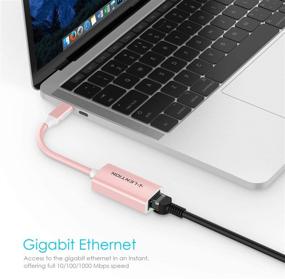 img 2 attached to 💻 Lention USB C to Gigabit Ethernet Adapter: High-Speed Wired LAN Network Converter for MacBook Pro, iPad Pro, Surface, Chromebook, and More - Rose Gold