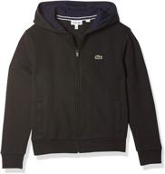 👕 shop the stylish lacoste hooded fleece sweatshirt silver for boys' clothing online logo