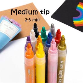 img 2 attached to Dyvicl Acrylic Paint Pens: Versatile Set of 12 Colors for Rock Painting, Crafts, and DIY Projects