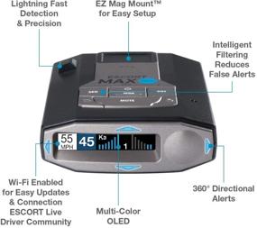 img 2 attached to Escort MAX360C Лазерный радар-детектор: WiFi, Bluetooth включены, 🚔 360° Защита, Дальний Диапазон, Голосовые оповещения, OLED Дисплей, Связь в реальном времени, Черный