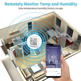 img 2 attached to 🌡️ Smart WiFi Temperature and Humidity Sensor: Indoor Hygrometer Thermometer with LCD Display, Alexa and Google Assistant Compatible