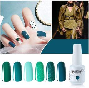 img 3 attached to 💅 Vishine Gel Polish Set: Vibrant Teal & Blue Glitter Colors - 6pcs Soak Off UV LED Gel Nail Manicure Kit 8ML