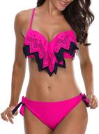 flaunt your style with holipick's geometric 👙 flounce bathing women's clothing in swimsuits & cover ups logo