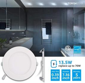 img 3 attached to 🔦 TORCHSTAR 6 Inch Slim LED Recessed Light - Dimmable 13.5W Panel Downlight, CRI90, 5000K Daylight - Pack of 6