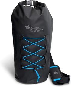 img 4 attached to 🎒 P&amp;J Trading DryPak14: Ultimate Waterproof Dry Bag for Outdoor Adventures - Camping, Beach, Hiking, Lakes, Backpacking, River Rafting, Paddle Boarding, Fishing, Diving. Black with Blue Accents