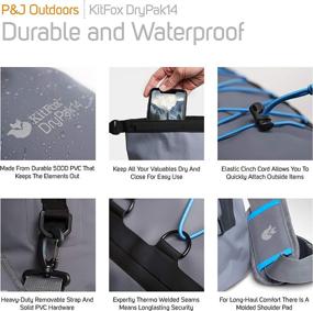 img 3 attached to 🎒 P&amp;J Trading DryPak14: Ultimate Waterproof Dry Bag for Outdoor Adventures - Camping, Beach, Hiking, Lakes, Backpacking, River Rafting, Paddle Boarding, Fishing, Diving. Black with Blue Accents