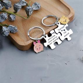 img 1 attached to 🐻 Winnie The Pooh Gift Keychains - Pooh Bear & Piglet Friendship Keychain for BFFs