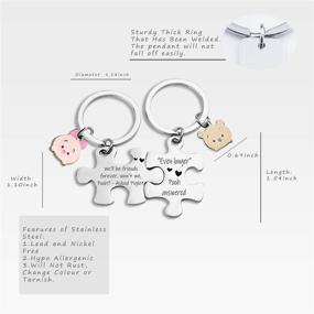 img 3 attached to 🐻 Winnie The Pooh Gift Keychains - Pooh Bear & Piglet Friendship Keychain for BFFs