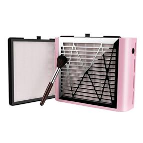 img 4 attached to BRANTMAKER Pink Nail Dust Collector with Brush and 💅 2 Reusable Filters, 60W Vacuum Dust Fan for Acrylic Nails