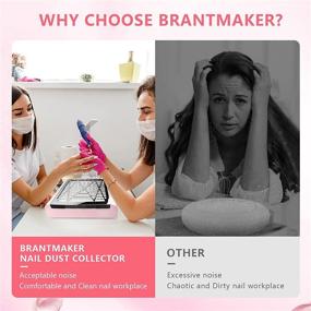 img 2 attached to BRANTMAKER Pink Nail Dust Collector with Brush and 💅 2 Reusable Filters, 60W Vacuum Dust Fan for Acrylic Nails