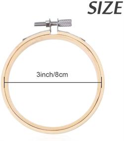 img 3 attached to 🧵 Caydo 12 Pieces 3 Inch Wooden Round Embroidery Hoops: Adjustable Bamboo Circle Cross Stitch Hoop Rings for Home Ornaments, Art & Craft Sewing - Bulk Wholesale