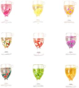 img 4 attached to 🍾 (Set of 40/50/200) Mini Glass or Resin Bottle Charms Pendants with Resin Inside, featuring Imitation Pearl Milk Boba Fruit Juice Cup, Straw Bubble Tea Jar - Ideal for Christmas Jewelry Making Crafts and DIY Designs