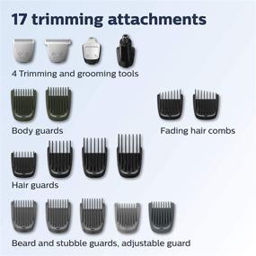 img 2 attached to 💇 Philips Norelco Multigroomer Series 5000: 18 Piece Men's Grooming Kit for Face, Beard, and Body Hair - No Blade Oil Needed (MG5750/49)