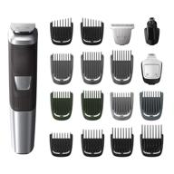 💇 philips norelco multigroomer series 5000: 18 piece men's grooming kit for face, beard, and body hair - no blade oil needed (mg5750/49) logo