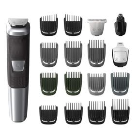 img 4 attached to 💇 Philips Norelco Multigroomer Series 5000: 18 Piece Men's Grooming Kit for Face, Beard, and Body Hair - No Blade Oil Needed (MG5750/49)